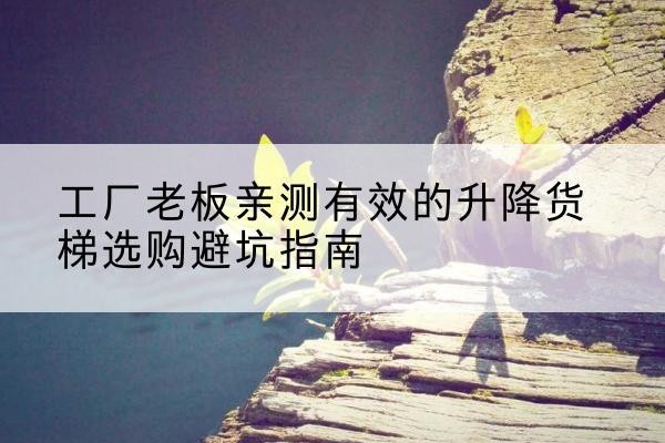永城升降货梯怎么选-工厂老板亲测有效的升降货梯选购避坑指南
