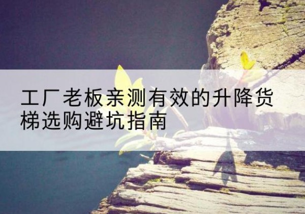 永城升降货梯怎么选-工厂老板亲测有效的升降货梯选购避坑指南